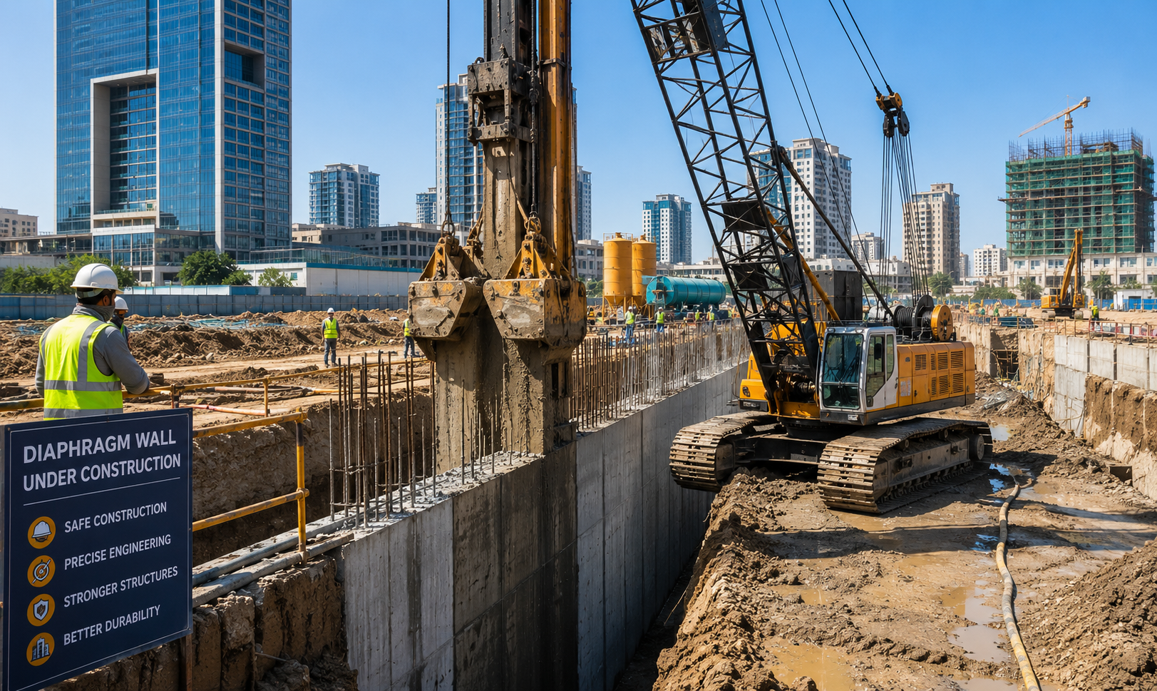 Diaphragm wall construction