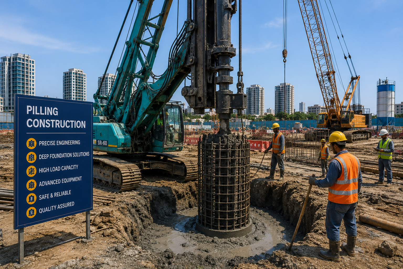 Piling construction work
